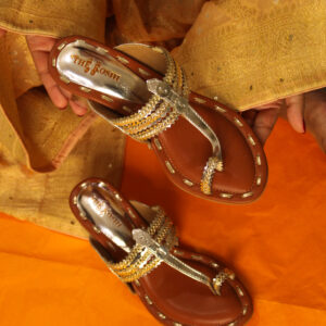 Silver and Gold Aura Block heel